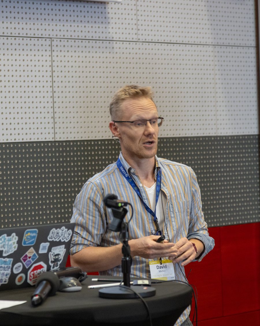 David Michel speaking to an audience